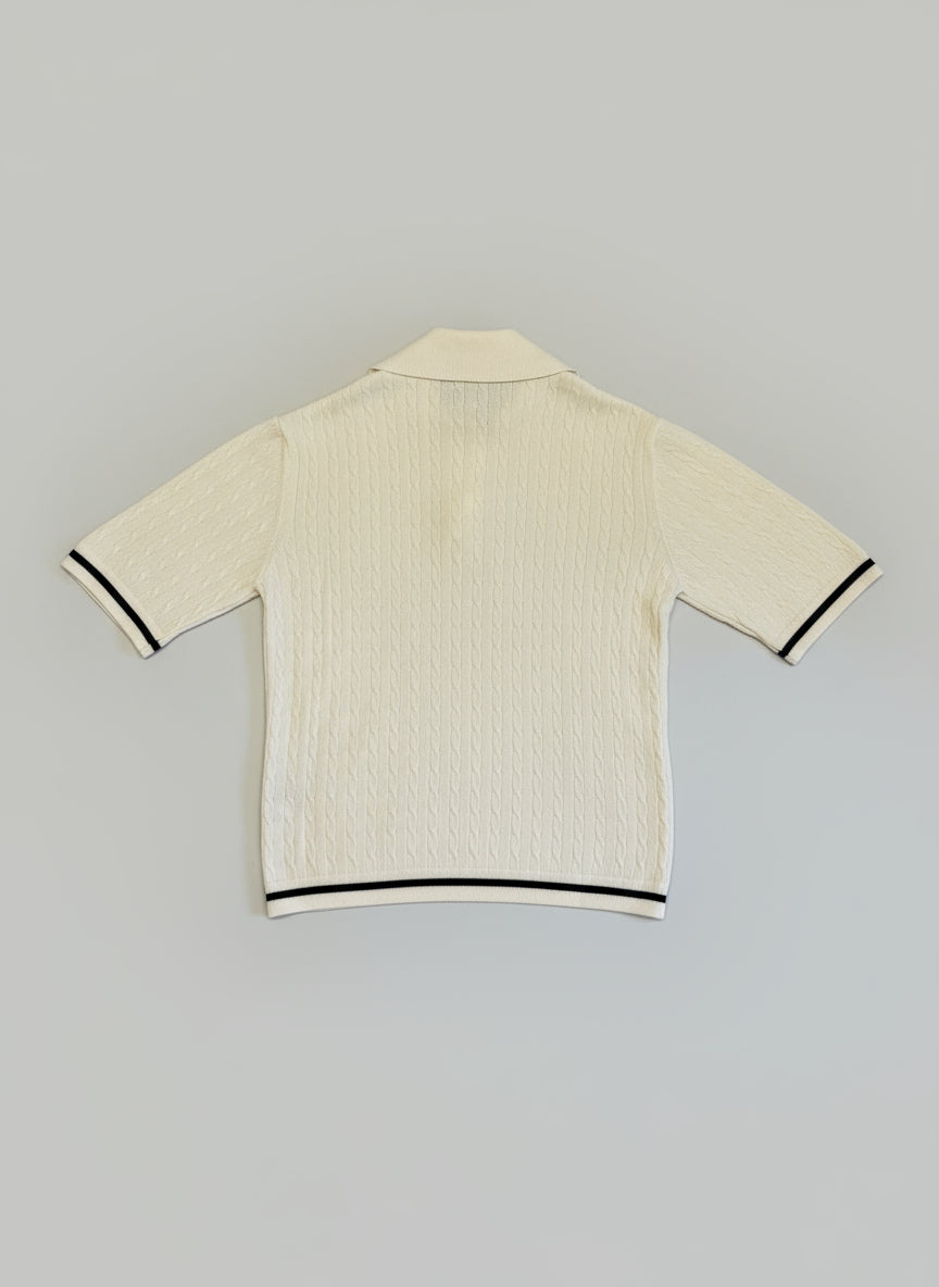 White knitted polo shirt Yves Saint Laurent