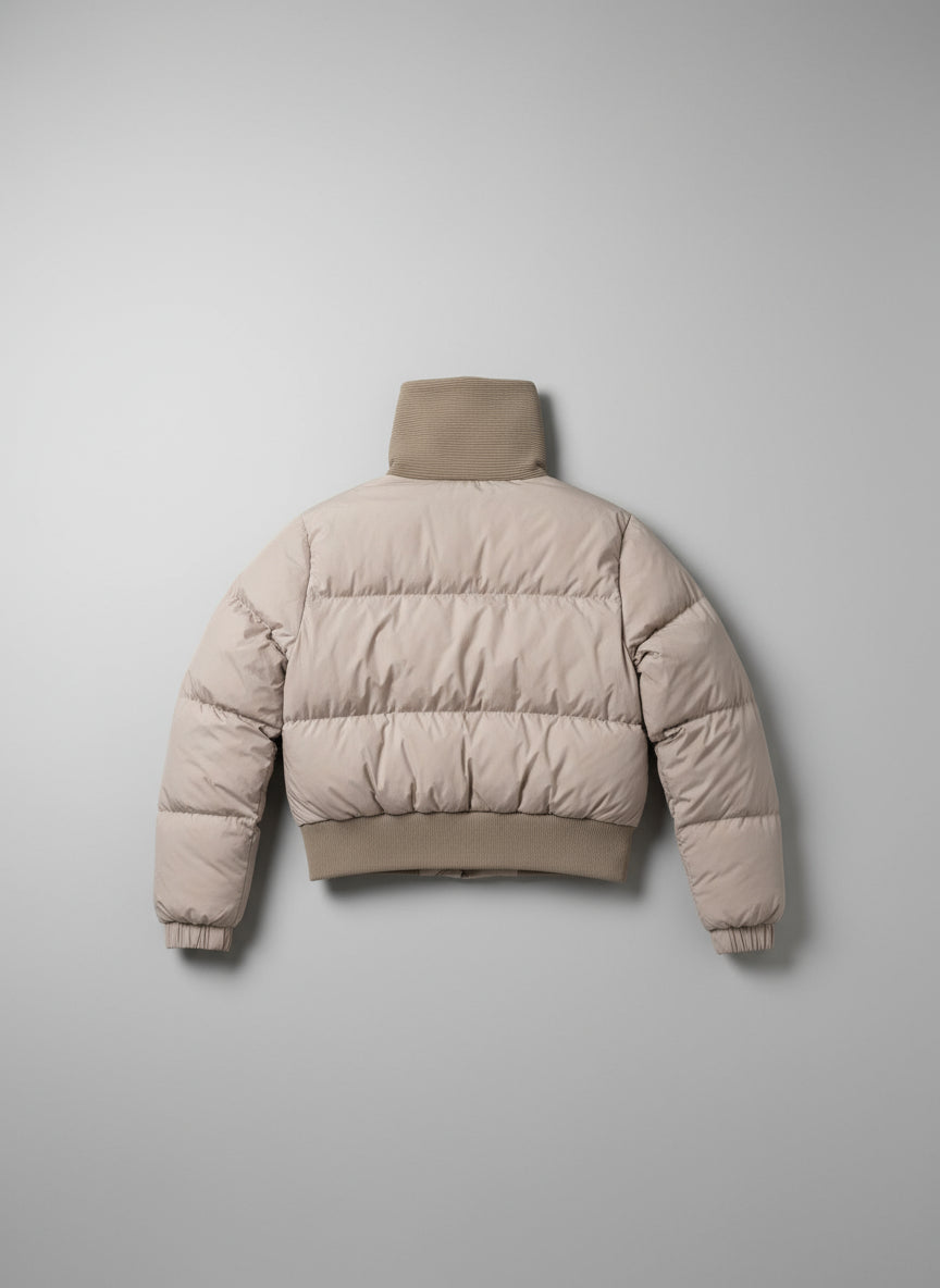 Beige down jacket Miu Miu