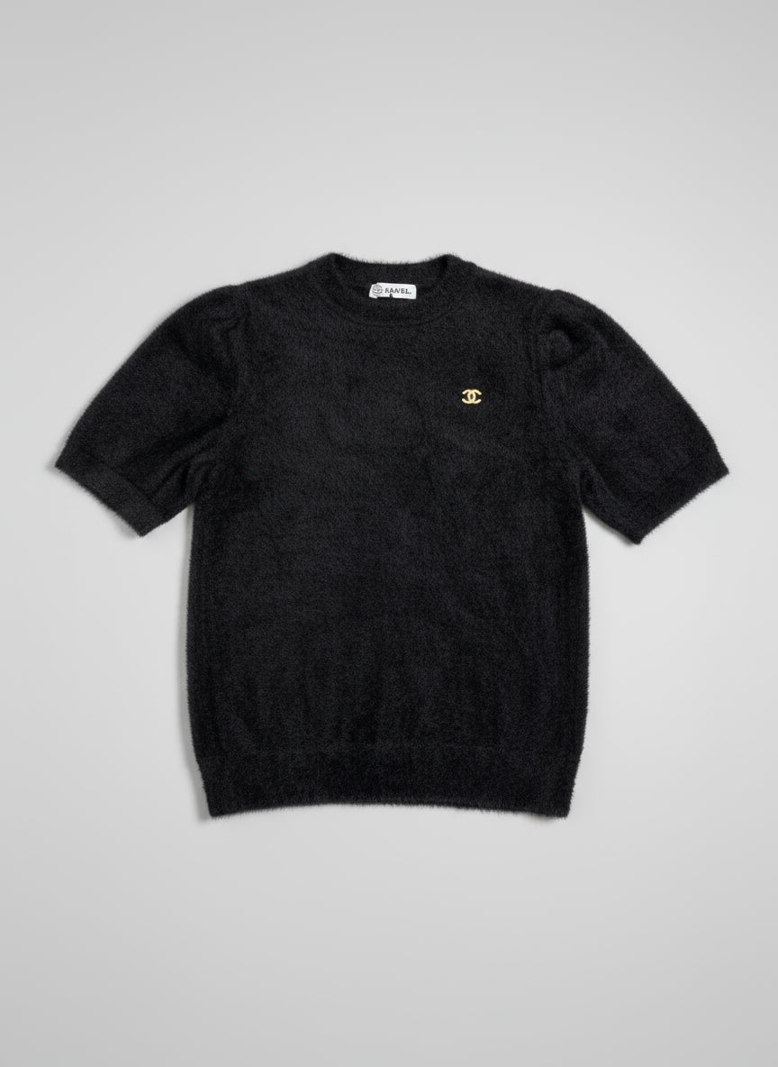 Black sweater Chanel with short sleeves