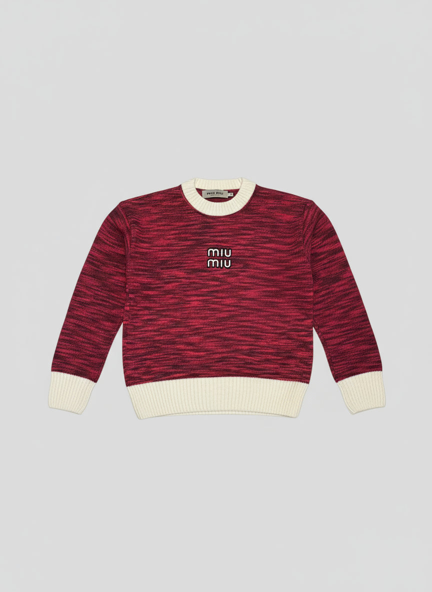 Red melange sweater Miu Miu